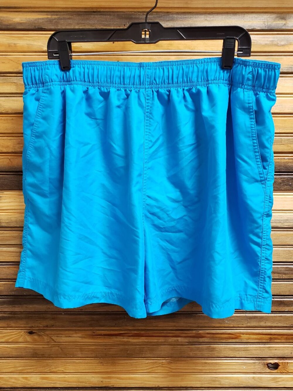 Faded Glory Men's XL (40-42) Aqua Blue Swim Trunks Lined Board Shorts Pockets